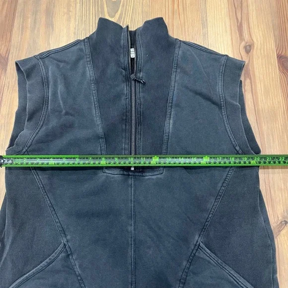 Entro Black Wash Sleeveless Quarter Zip Sweatshirt Dress M - Picture 6 of 8